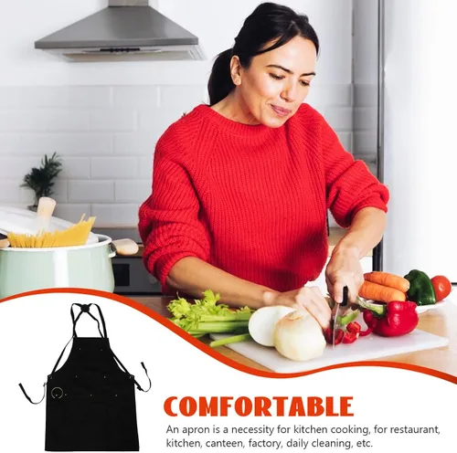Miniatura 7 de iplusmile Waterproof Canvas Apron with Multiple Pockets Thickened Heavy-duty Work Apron for Men and Women for Kitchen and Hair Salon Use