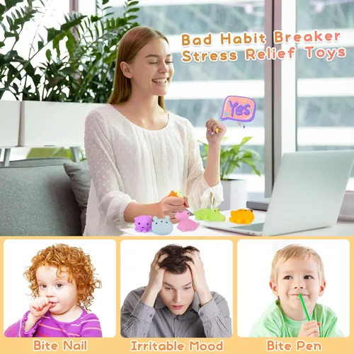 Miniatura 5 de 30 piezas de juguetes esponjosos Kawaii, juguetes blandos Mochi para niños, recuerdos de fiesta, mini juguetes esponjosos para aliviar el estrés