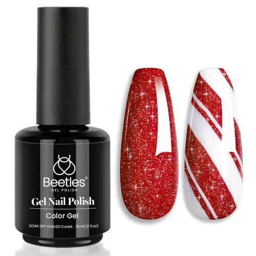 Miniatura 30 de Beetles - Esmalte de uñas de gel verde luminoso que brilla en la oscuridad, esmalte de uñas de gel que se absorbe con lámpara LED UV, arte de uñas