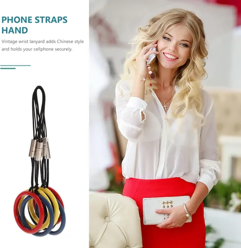 Miniatura 3 de Hemobllo Abalorio para teléfono – Jade Lotus Phone Charm Strap Agate Mobile Phone Pendant Decorativo Teléfono Celular Accesorios para Llavero Rojo