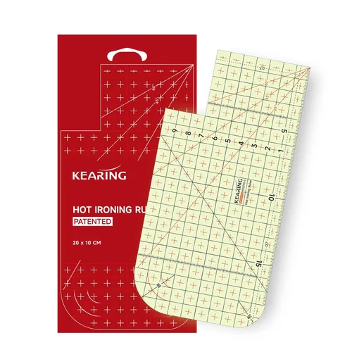 Miniatura 11 de KEARING, Nueva regla de dobladillo caliente para costura, juegos de plantillas de acolchado, regla patentada resistente al calor antideslizante
