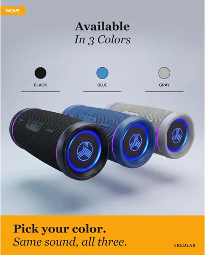 Miniatura 10 de TREBLAB HD77 - Altavoz Bluetooth ultra premium - Sonido envolvente HD de 360°, emparejamiento dual inalámbrico, estéreo de 25 W, graves fuertes