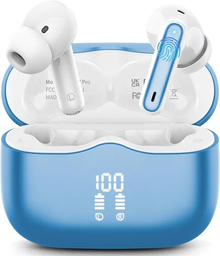 Miniatura 11 de Auriculares inalámbricos, Bluetooth 5.4 con 4 micrófonos ENC con cancelación de ruido, nuevos auriculares inalámbricos HiFi Stereo Deep Bass 40H