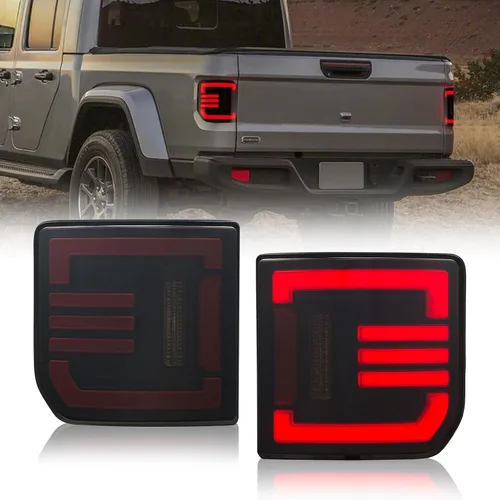 Miniatura 9 de BUNKER INDUST Luces Traseras LED Compatibles con Jeep Gladiator JT 2020-2025, Lámpara Trasera Ahumada Luz de Freno Luz de Señal de Giro Luz