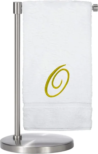 Miniatura 20 de Script R - Toalla de baño con monograma, regalo personalizado, 27 x 54 pulgadas, juego de 1 toalla bordada con texto dorado, 100% algodón turco