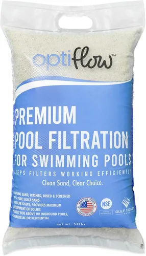 OptiFlow Arena de Filtro para Piscina, Filtración Premium con Fórmula de Sílice Pura, 50 Libras - Accesorios y Suministros del Sistema de Piscina