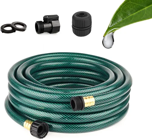 Miniatura 10 de Manguera de agua corta de 5/8 pulgadas: Manguera líder de PVC de 3 pies ligera y sin torceduras con accesorios de plástico para conexión de grifo a