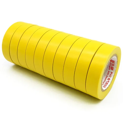 Maveek 10 rollos de cintas eléctricas de PVC, autoadhesivas, impermeables, aislantes amarillas, clasificadas hasta 600 voltios y 176 °F, 0.6 x 49.2