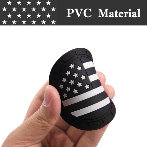 Miniatura 4 de ACODABLEM Paquete de 2 Posavasos para Portavasos de Automóvil, 2.75 Pulgadas Bandera Americana Juego de Almohadillas de Goma Suave Redondo Inserto