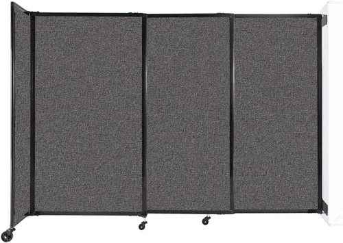 Miniatura 85 de Divisor de habitación de pared recta deslizante montado en la pared Anchos ajustables Ruedas de bloqueo Separador de habitación Paneles