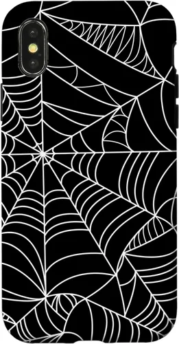 Miniatura 5 de iPhone 12 Mini Spider Web Halloween patrón espeluznante en caso negro