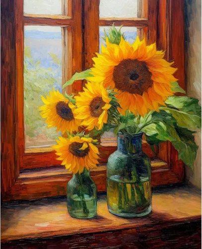Miniatura 39 de Tucocoo Kit de pintura de lavanda por números con pinceles y pigmento acrílico sobre lienzo para adultos, diseño rústico de ventanas, arte floral
