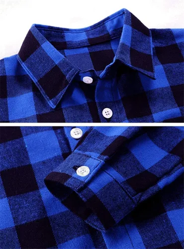 Miniatura 7 de SANGTREE - Camisas casuales para hombre y niño, diseño de franela a cuadros y manga larga, tallas desde los 3meses hasta 9XL