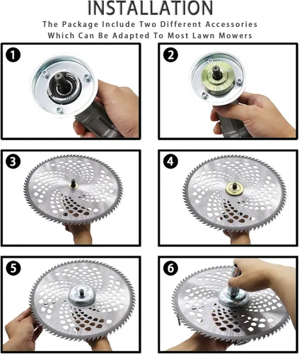 Miniatura 5 de Cuchillas cortadoras de brocha con punta de carburo de 9 pulgadas x 36 dientes y cuchillas de recortadora de malezas de 10 x 80 dientes, hoja Wacker