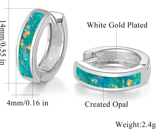Miniatura 51 de CiNily Aretes Huggie de ópalo con bisagras, chapados en oro, hipoalergénicos, pequeños aretes de aro para mujeres, adolescentes, niñas, hombres