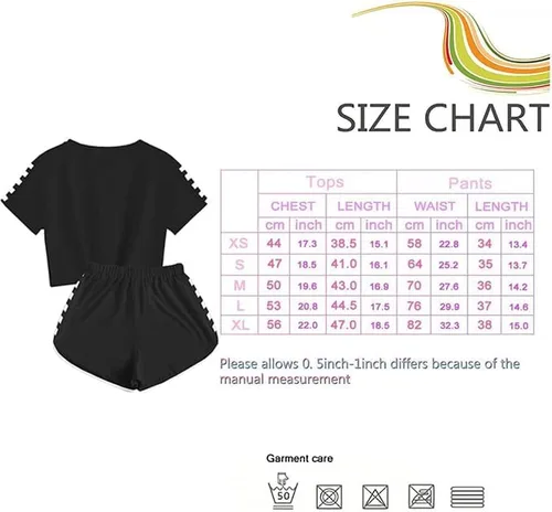 Miniatura 3 de LARUTGPI Conjunto de camisa para mujer, conjunto de pantalones cortos para niñas