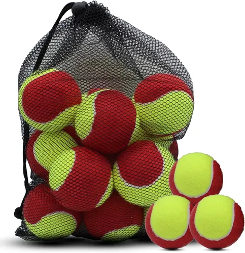 SHYUJAJIE - Juego de 20 pelotas de tenis de baja compresión en etapas de 25%/50%/75% para principiantes, niños y jóvenes en entrenamiento y Rojo