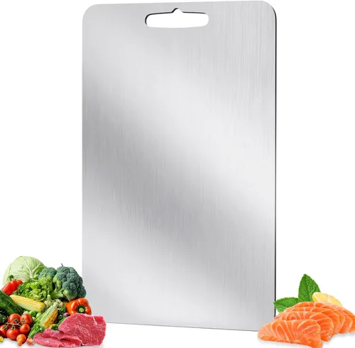 Tablas de cortar de titanio para cocina, tablas de cortar no tóxicas, aptas para lavavajillas adecuadas para cocina o acampar al aire libre (M11 x 8)