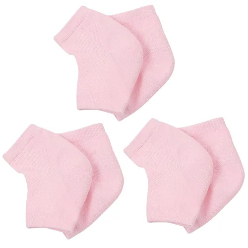 Miniatura 11 de Snadulor - 3 pares de calcetines hidratantes para talón de gel para tacones secos y agrietados, calcetines de gel de spa, calcetines de punta Blanco