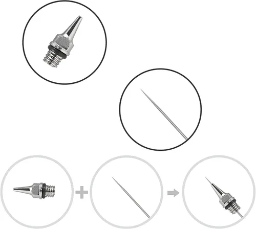 Miniatura 7 de Kit de aerógrafo de doble acción pistola de cepillo de aire de 0.012 in con boquillas adicionales de 0.008 in y 0.020 in, tapas de aire de aguja