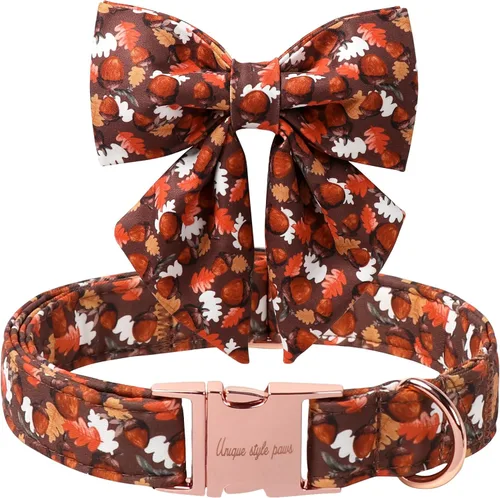 Miniatura 41 de Unique style paws Collar de perro de color verde sedoso, ajustable, duradero, con lazo para boda, collar de pajarita para cachorros y gatos pequeños