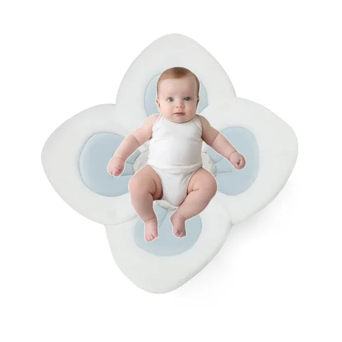 Miniatura 4 de PandaEar Almohadilla de baño para bebé recién nacido, pétalos de flores suaves para fregadero, bañera, regalo esencial para ducha (azul)