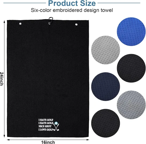 Miniatura 3 de Moukeren 6 toallas de golf divertidas para hombres, toalla bordada de bola, regalo, columpio de 16 x 24 pulgadas, gofres de microfibra para bolsa
