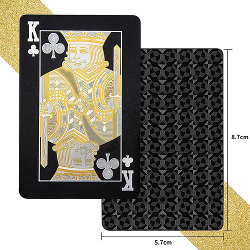 Miniatura 2 de 10 Paquetes de Cartas de Juego - 5 Negras 5 Doradas HD, 54 Cartas de Póquer Estándar de Plástico Impermeable para Fiestas Familiares naipes de oro