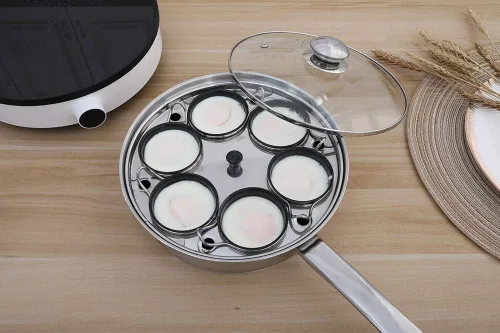 Miniatura 7 de Sartén para escalfar huevos - Olla para huevos escalfados de acero inoxidable – Perfecto fabricante de huevos escalfados – Juego de utensilios