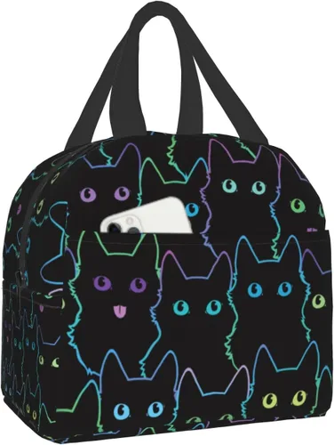 Miniatura 19 de Nerxy Lonchera a cuadros de búfalo azul, moderna, 8 x 5 x 8.5 pulgadas, suave bolsa de almuerzo para mujeres, niños, adultos, trabajo, escuela