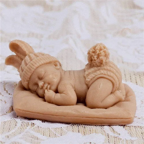 Miniatura 2 de Moldes para velas de baby shower, molde de silicona para jabón de bebé para dormir, molde de caramelo para fiesta de cumpleaños, herramienta