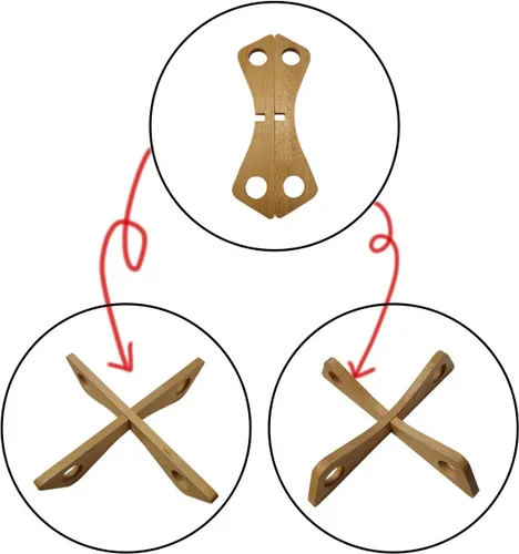 Miniatura 4 de ZhenSanHuan - Salvamanteles de madera reversible para ollas desmontable