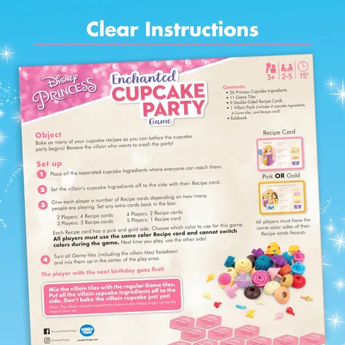 Miniatura 4 de Wonder Forge Juego de fiesta de cupcakes encantados de Disney Princesas - Emocionante juego de correspondencia Divertido para niños y adultos