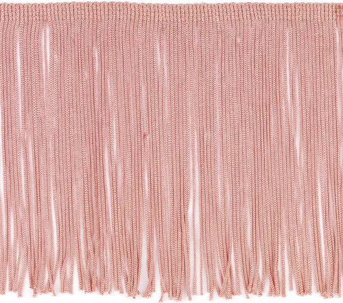 Miniatura 10 de Trims by The Yard Borde de flecos de cadeneta de 6 pulgadas, poliéster, decorativo, versátil para C rosa rubor (corte de 5 yardas)