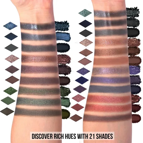Miniatura 2 de Paleta de sombra de ojos ahumada negra, Midnight Masquerade 21 colores – Espectro de sombra de ojos negra mate brillante brillante para maquillaje