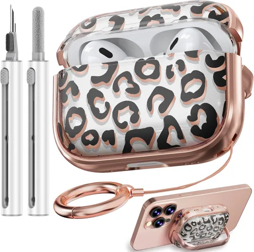 Miniatura 49 de Inesore Funda para AirPods Pro 3 2025 con cerradura, funda transparente floral para mujeres, compatible con Apple Airpods Pro de 3ª