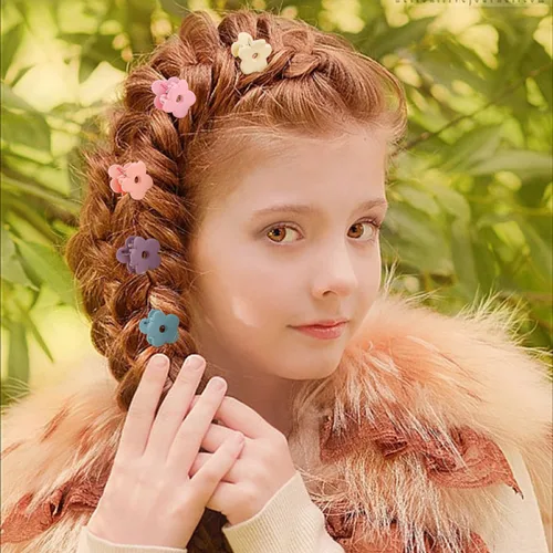 Miniatura 8 de SuPoo Pinzas pequeñas para el cabello, mini garras de flores, 20 piezas de accesorios para cola de caballo, garras de peinado de cabello de 1.1