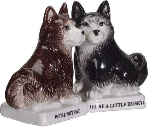 Miniatura 4 de Pacific Giftware were Not Fat Huskies - Juego de saleros y pimenteros de cerámica