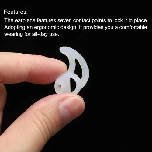 Miniatura 5 de MECCANIXITY Auriculares de silicona con aleta para radio, puntas de repuesto para auriculares de tubo de bobina (2 pares de aletas pequeñas)