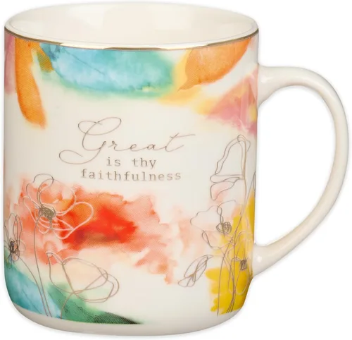 Christian Art Gifts Taza de café de cerámica floral en colores pastel – 14 oz. Libre de plomo y cadmio, no tóxica. Taza inspiradora de escrituras