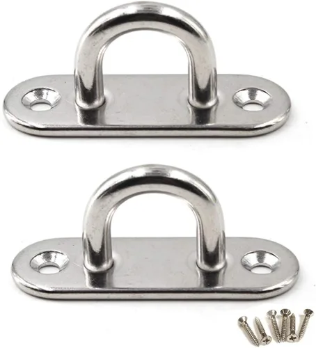 Miniatura 8 de M5 - Gancho de techo para placa de ojo de acero inoxidable 304, resistente para colgar (paquete de 6, tornillos incluidos)