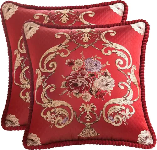 Miniatura 11 de SZHELEJIAM Juego de 2 fundas de almohada con volantes de 12 x 20 pulgadas, fundas de cojín decorativas de felpilla suave jacquard para sofá