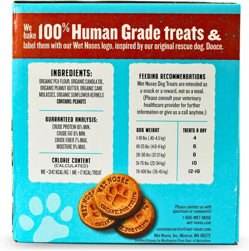 Miniatura 21 de Wet Noses Golosinas orgánicas crujientes para perros sin granos, totalmente naturales, de grado humano, sin OMG, entrenamiento saludable