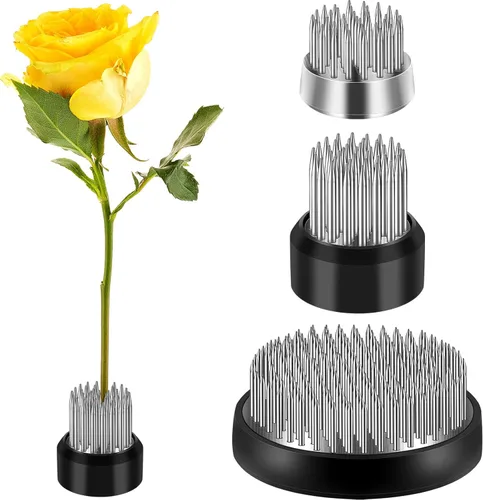 3 piezas de ranas florales redondas de metal, florero japonés Ikebana, arreglo floral, soporte para arreglos florales para el hogar, bricolaje, Plata