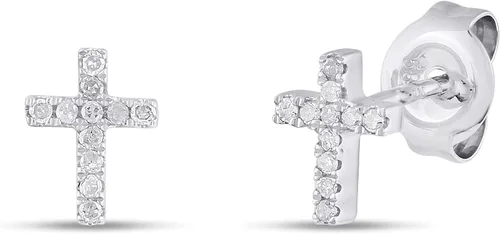 14K Gold Diamond Earrings for Women (H-I Color, I1-I2 Clarity) by Belantina