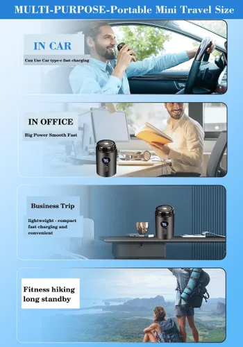 Miniatura 5 de Mini afeitadora eléctrica con bolsillos para hombres, gran cabezal de afeitado flotante, afeitado rápido, mini afeitadora portátil IPX7, pantalla