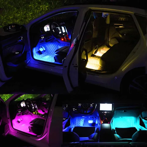 Miniatura 8 de Diomart 48 luces LED inalámbricas para debajo del gabinete, 15 colores intercambiables recargables RGB para debajo del gabinete, control remoto
