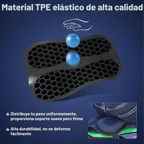 Miniatura 2 de Cojín Plegable de Gel para Asiento Trasero de Motocicleta de Pasajero, Estructura de Panal 3D Absorción de Impactos y Transpirable Almohadilla