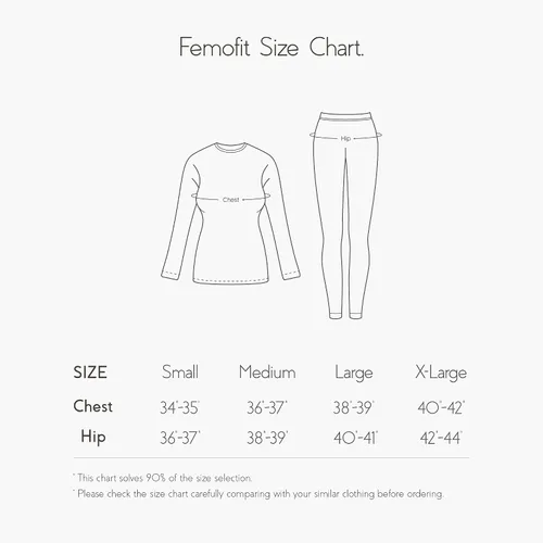 Miniatura 7 de Femofit Conjunto de ropa interior térmica para mujer, parte superior suave, capa base cálida, tallas S-XL, Negro