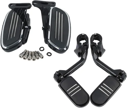 Miniatura 2 de XFMT Tabla de piso para pasajero + protectores de motor de carretera de 1-1/4" (32mm) con reposapiés para carretera para modelos de Harley Estribos